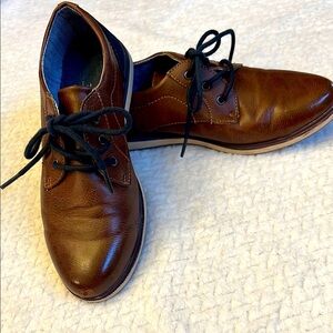 Max & Jake Kids Brown Faux Leather Oxford Dress Shoes Size 3M